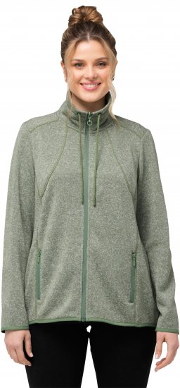 Ulla Popken Heather Knit Fleece Jacket Mint Green - Mikiny & mikiny s kapucí - 