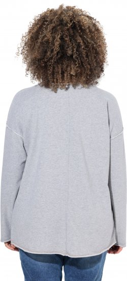 Ulla Popken Bow City Lettering Sweatshirt Light Grey Melange - Mikiny & mikiny s kapucí - 
