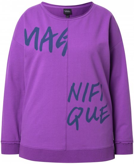 Ulla Popken Magnifique Split Style Sweatshirt Purple - Mikiny & mikiny s kapucí - 