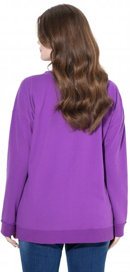 Ulla Popken Magnifique Split Style Sweatshirt Purple - Mikiny & mikiny s kapucí - 