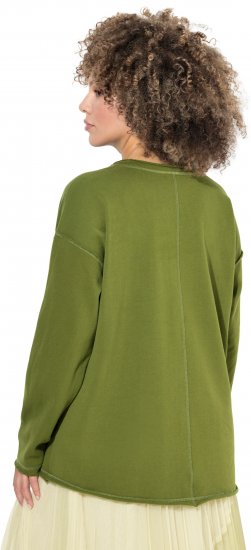 Ulla Popken Inspire Lettering V-Neck Sweatshirt Blooming Bay - Mikiny & mikiny s kapucí - 