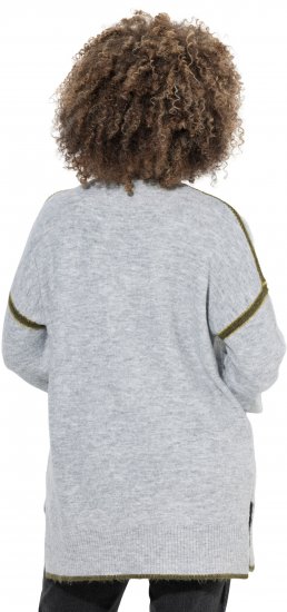 Ulla Popken Decorative Seam Sweater Light Grey Melange - Mikiny & mikiny s kapucí - 