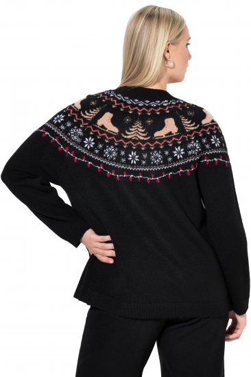 Ulla Popken Norwegian Style Christmas Sweater Black - Mikiny & mikiny s kapucí - 