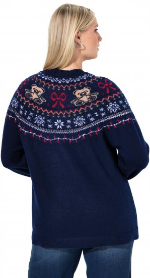 Ulla Popken Norwegian Style Christmas Sweater Blue - Mikiny & mikiny s kapucí - 