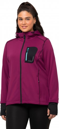 Ulla Popken HYPRAR Zip Front Hooded Stretch Sweatshirt Blackberry - Mikiny & mikiny s kapucí - 