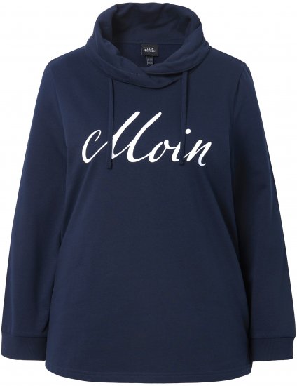 Ulla Popken Moin Graphic Sweatshirt Navy - Mikiny & mikiny s kapucí - 