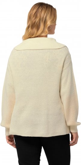 Ulla Popken Lace Up Sailor Collar Sweater Vanilla - Mikiny & mikiny s kapucí - 
