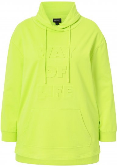 Ulla Popken Embossed Letter Sweatshirt Lime - Mikiny & mikiny s kapucí - 