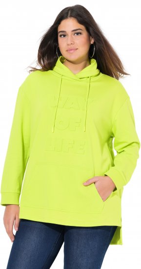 Ulla Popken Embossed Letter Sweatshirt Lime - Mikiny & mikiny s kapucí - 