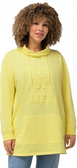 Ulla Popken Embossed Letter Sweatshirt Lemon Yellow - Mikiny & mikiny s kapucí - 