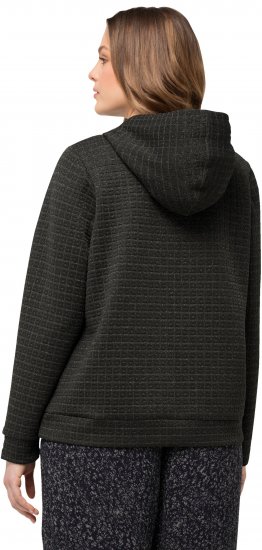 Ulla Popken Textured Metallic Knit Sweatshirt With Hood Graphite Grey - Mikiny & mikiny s kapucí - 