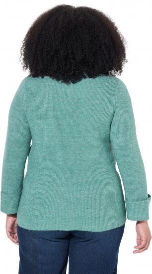 Ulla Popken Asymmetric Zipper Turtleneck Sweater Green - Mikiny & mikiny s kapucí - 