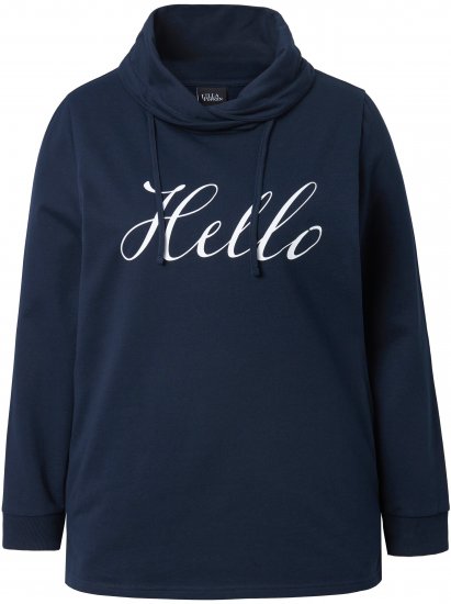 Ulla Popken HELLO Classic Fit Stand-Up Collar Sweatshirt Navy - Mikiny & mikiny s kapucí - 
