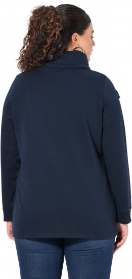 Ulla Popken HELLO Classic Fit Stand-Up Collar Sweatshirt Navy - Mikiny & mikiny s kapucí - 
