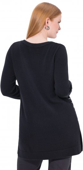 Ulla Popken Sequined Soft Fine Knit Sweater Black - Mikiny & mikiny s kapucí - 