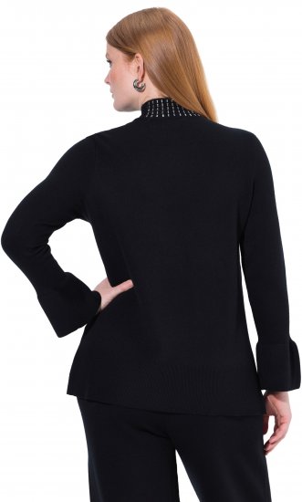 Ulla Popken Flared Sleeve Turtleneck Sweater Black - Mikiny & mikiny s kapucí - 