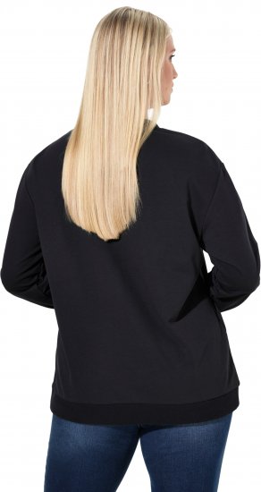 Ulla Popken Sparkling Sequin Bows Christmas Sweatshirt Black - Mikiny & mikiny s kapucí - 