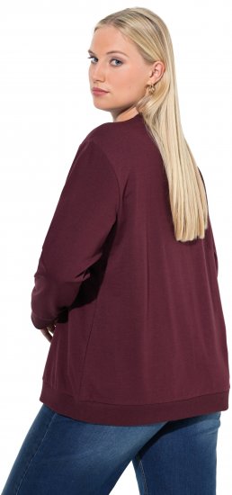 Ulla Popken Sparkling Sequin Bows Christmas Sweatshirt Plum - Mikiny & mikiny s kapucí - 