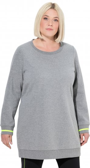 Ulla Popken Nostalgic Escape Oversized Sweatshirt Mouse Grey - Mikiny & mikiny s kapucí - 