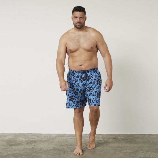 North Latitude 61153 4-Směrný Stretch Plavecké Šortky Středně Modrá - Spodní prádlo - Spodní Prádlo Nadměrné Velikosti 2XL-8XL