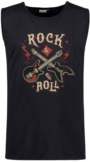 Adamo Motiv Rock and Roll Tank Top Black - Trička bez rukávů - Trička bez rukávů - 2XL-12XL