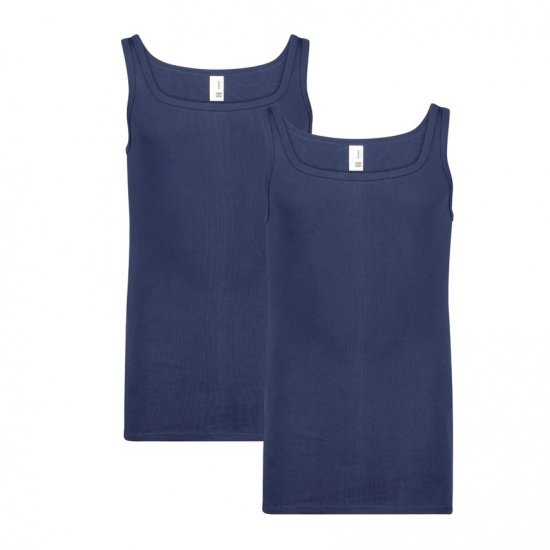 Adamo Royal Fine Ribbed Undershirt 2-Pack Navy - Spodní prádlo - Spodní Prádlo Nadměrné Velikosti 2XL-8XL