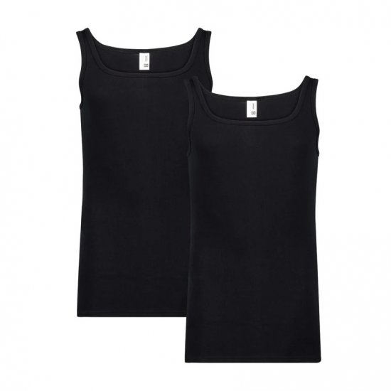 Adamo Royal Fine Ribbed Undershirt 2-Pack Black - Spodní prádlo - Spodní Prádlo Nadměrné Velikosti 2XL-8XL