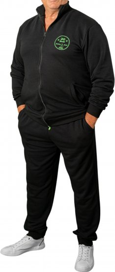 20 Nodi Ostro Stretch Fleece Cotton Tracksuit Black - Teplákové soupravy - Teplákové soupravy nadměrné velikosti