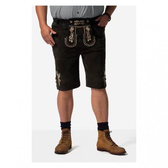 Men Plus Leather Trousers Dark Brown - Slavnostní oblečení - Slavnostní oblečení – Oslavujte stylově a pohodlně