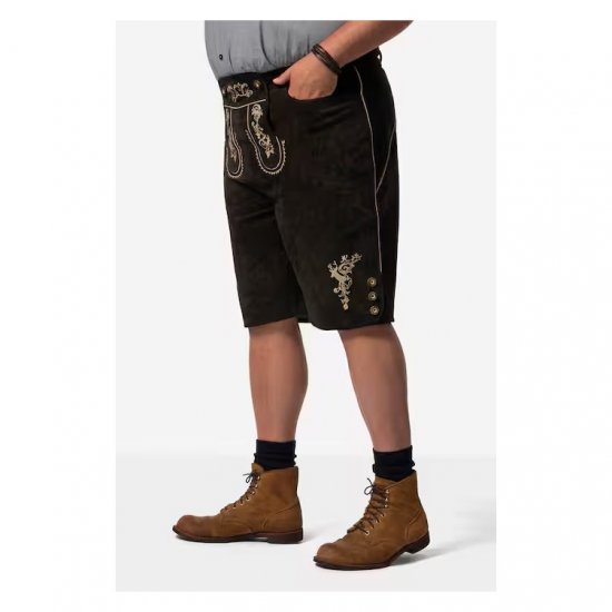 Men Plus Leather Trousers Dark Brown - Slavnostní oblečení - Slavnostní oblečení – Oslavujte stylově a pohodlně