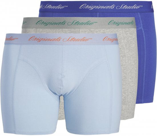 Jack & Jones Norrebro Solid Trunks 3-Pack Blue - Boxerky - Boxerky 2XL-12XL