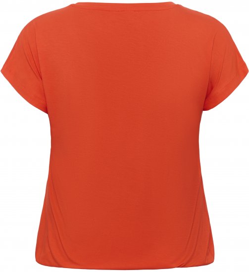 Kaffe Curve Jena V-Neck T-Shirt Grenadine Red - Trička - 