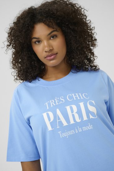 Kaffe Curve Frey T-Shirt Vista Blue - Trička - 