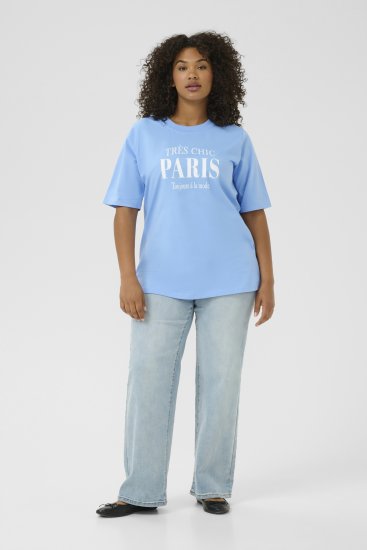 Kaffe Curve Frey T-Shirt Vista Blue - Trička - 