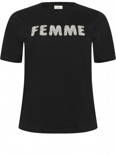 Kaffe Curve Ariana T-Shirt Black - Trička - 