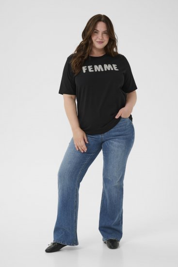 Kaffe Curve Ariana T-Shirt Black - Trička - 