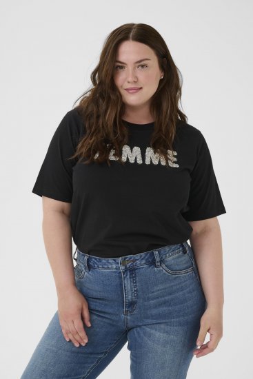 Kaffe Curve Ariana T-Shirt Black - Trička - 