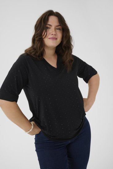 Kaffe Curve Phoelina T-Shirt Black - Trička - 