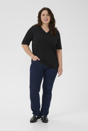Kaffe Curve Phoelina T-Shirt Black - Trička - 
