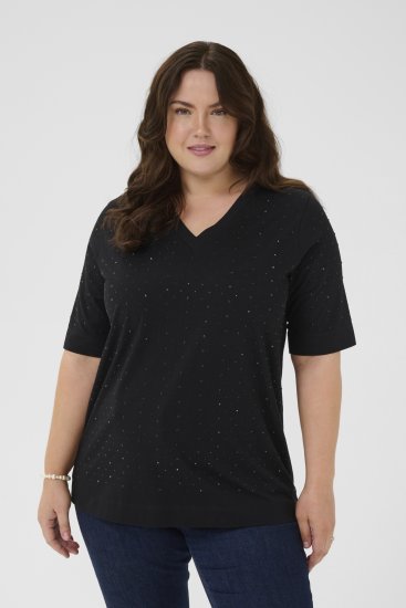 Kaffe Curve Phoelina T-Shirt Black - Trička - 