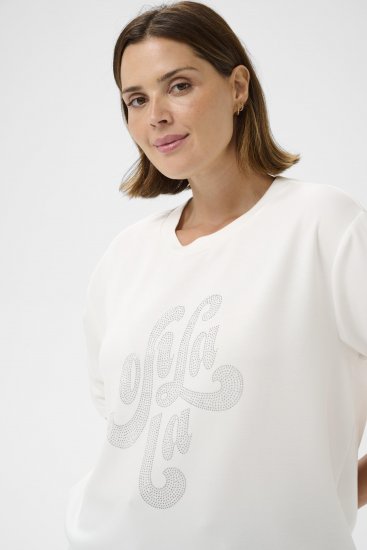 Kaffe Curve Rosa T-Shirt Chalk - Trička - 