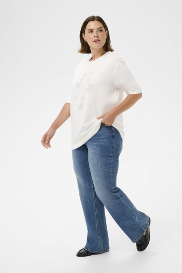 Kaffe Curve Rosa T-Shirt Chalk - Trička - 