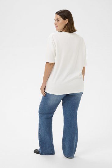 Kaffe Curve Rosa T-Shirt Chalk - Trička - 