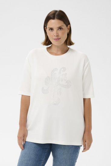 Kaffe Curve Rosa T-Shirt Chalk - Trička - 