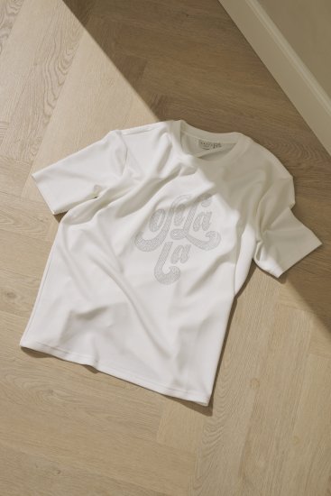 Kaffe Curve Rosa T-Shirt Chalk - Trička - 