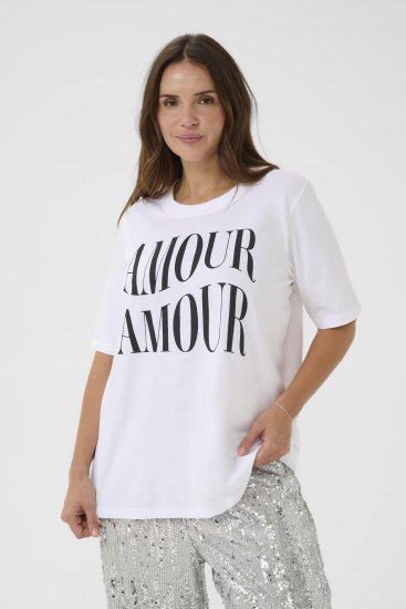 Kaffe Curve Chari T-Shirt Optical White - Trička - 