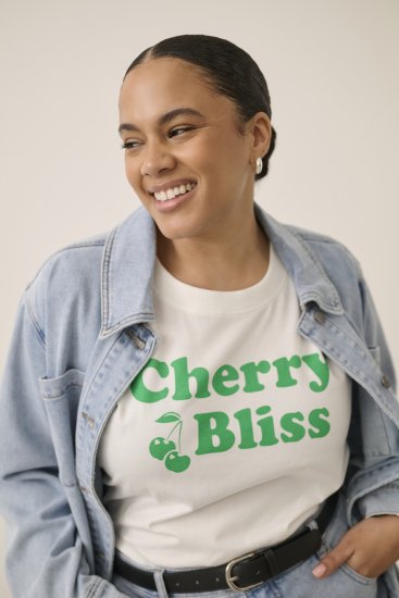Kaffe Curve Chari T-Shirt Chalk - Trička - 