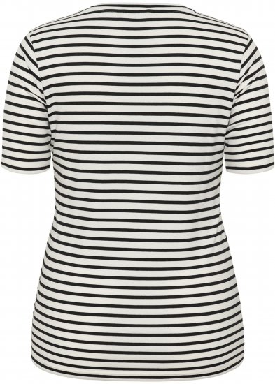 Kaffe Curve Lia Flower T-Shirt Chalk/Deep Black - Trička - 