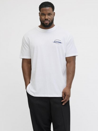 Jack & Jones Brandon T-Shirt White - Trička - Trička nadměrné velikosti - 2XL-14XL