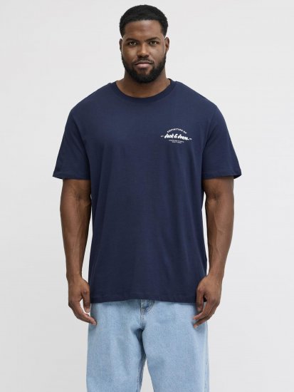 Jack & Jones Brandon T-Shirt Blue - Trička - Trička nadměrné velikosti - 2XL-14XL